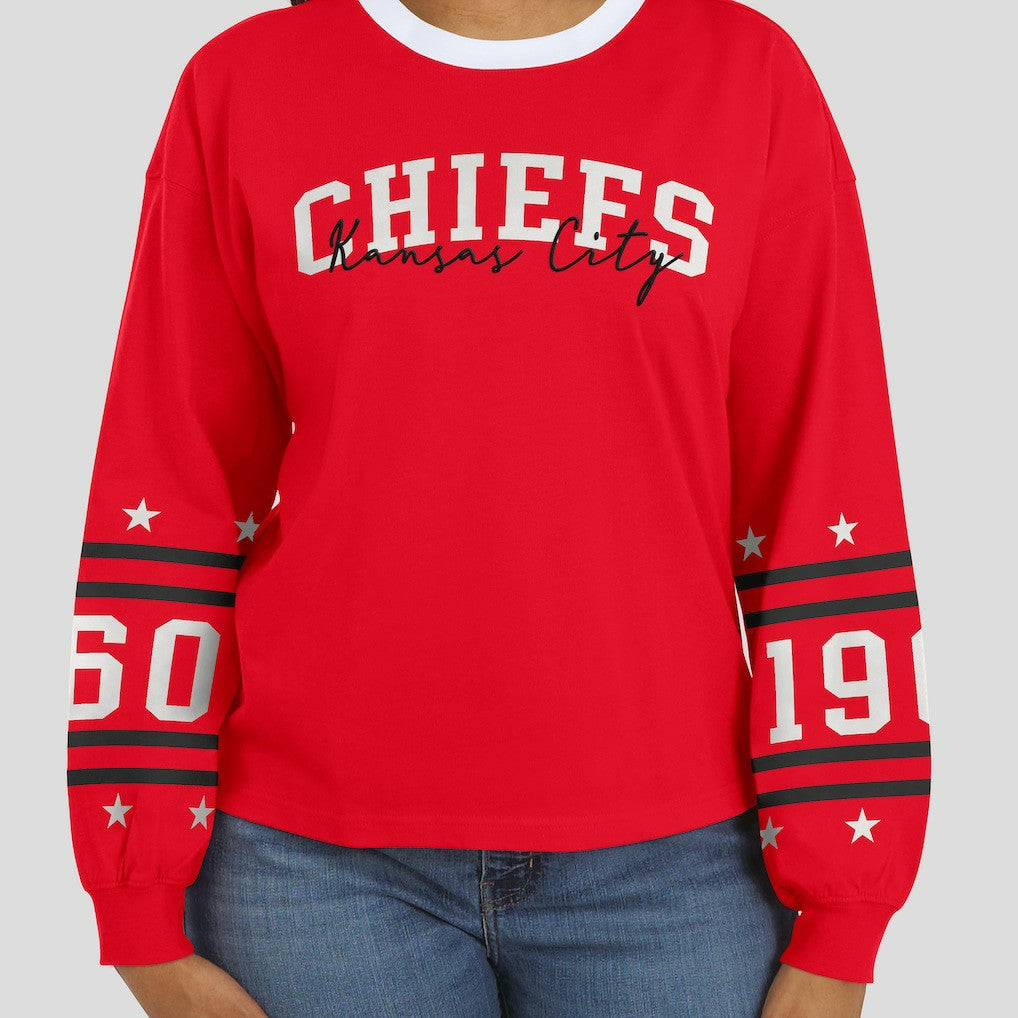 Kansas City Chiefs WEAR by Erin Andrews Women's Sport Long-Sleeve T-Shirt - Red T-shirts