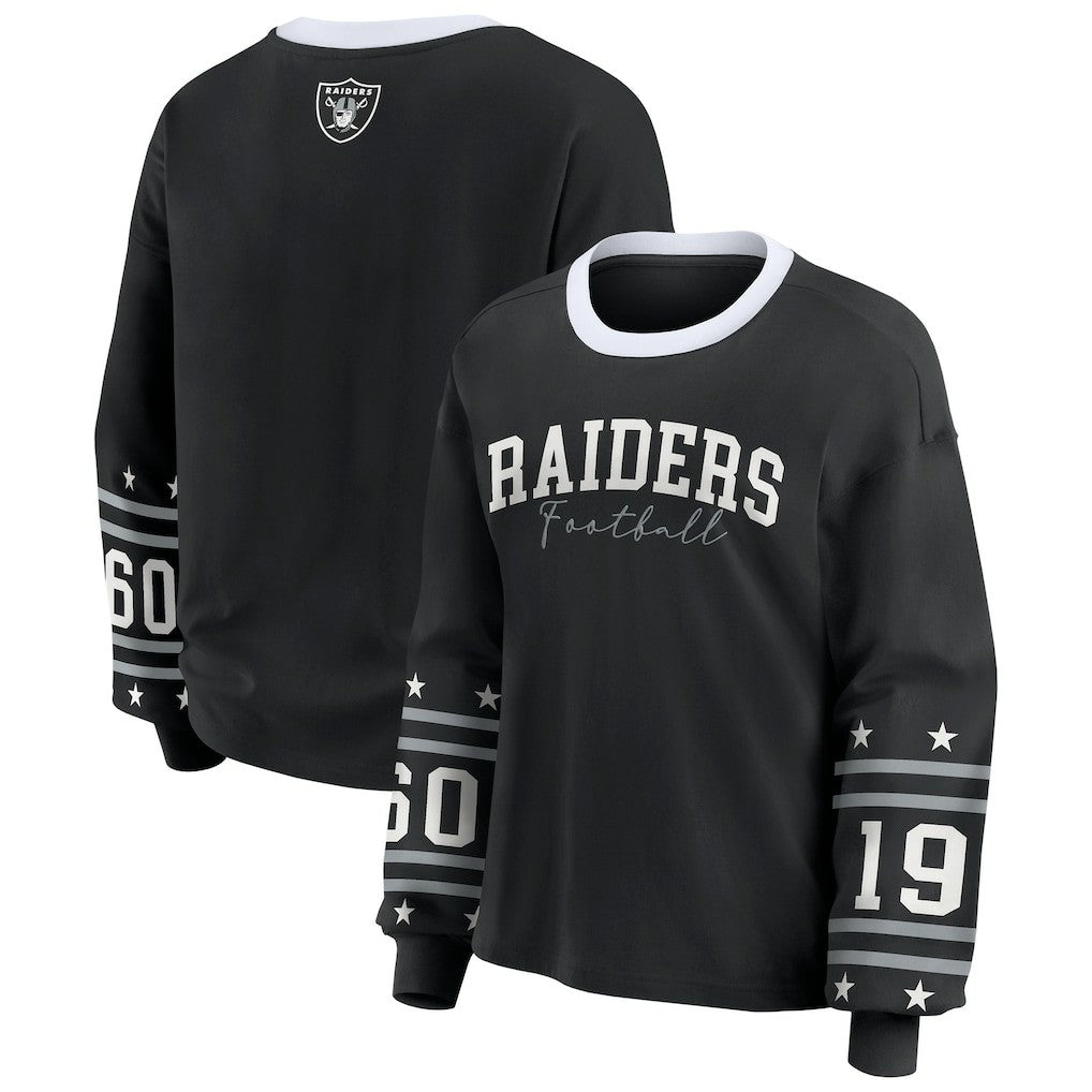 Las Vegas Raiders WEAR by Erin Andrews Women's Sport Long-Sleeve T-Shirt - Black T-shirts