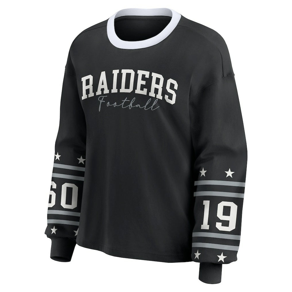 Las Vegas Raiders WEAR by Erin Andrews Women's Sport Long-Sleeve T-Shirt - Black T-shirts