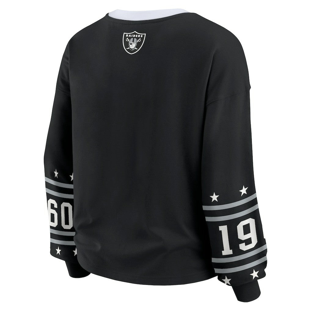 Las Vegas Raiders WEAR by Erin Andrews Women's Sport Long-Sleeve T-Shirt - Black T-shirts