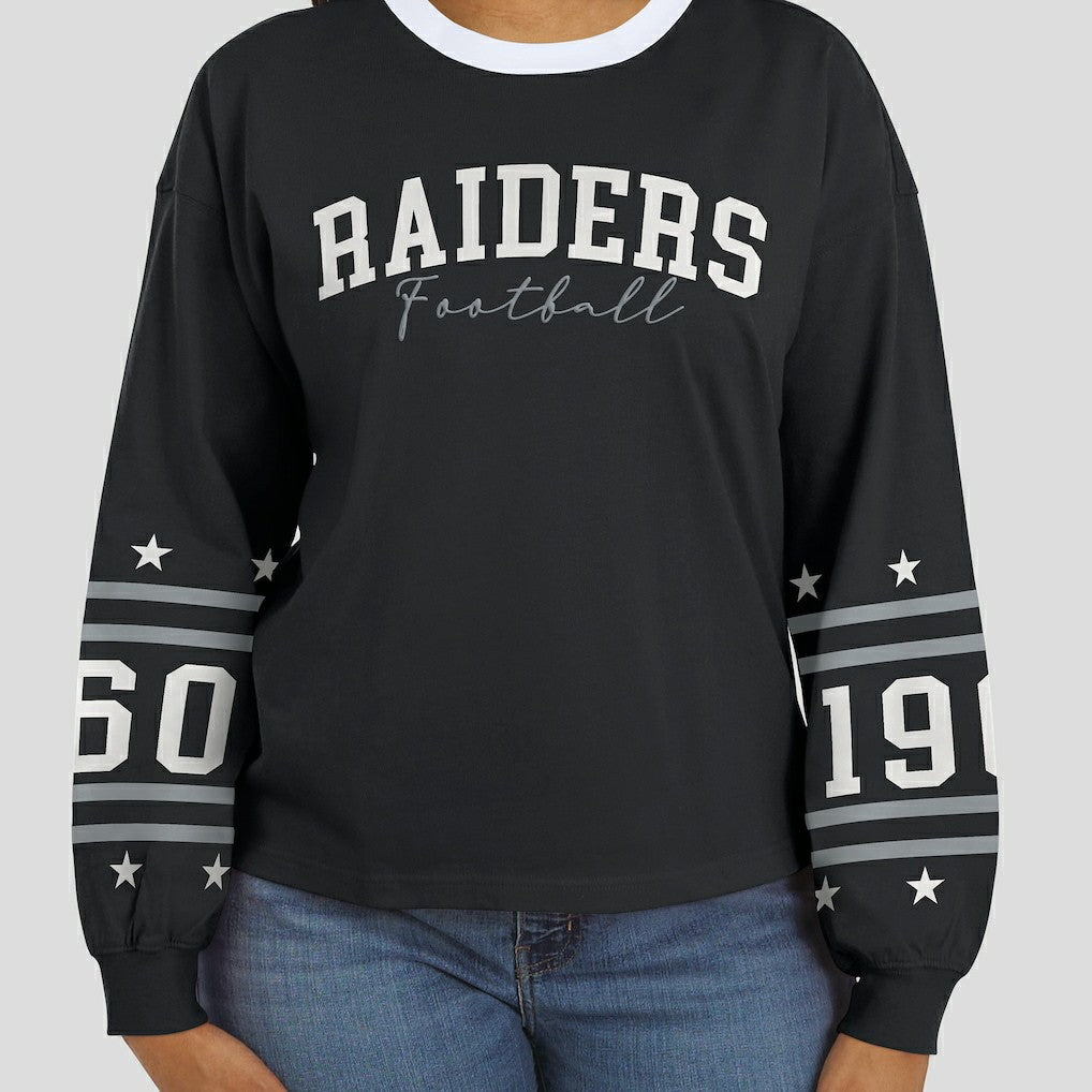 Las Vegas Raiders WEAR by Erin Andrews Women's Sport Long-Sleeve T-Shirt - Black T-shirts