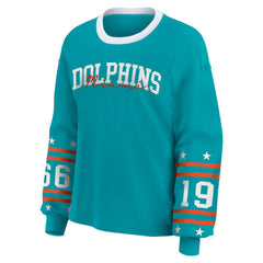 Miami Dolphins WEAR by Erin Andrews Women's Sport Long-Sleeve T-Shirt - Aqua T-shirts