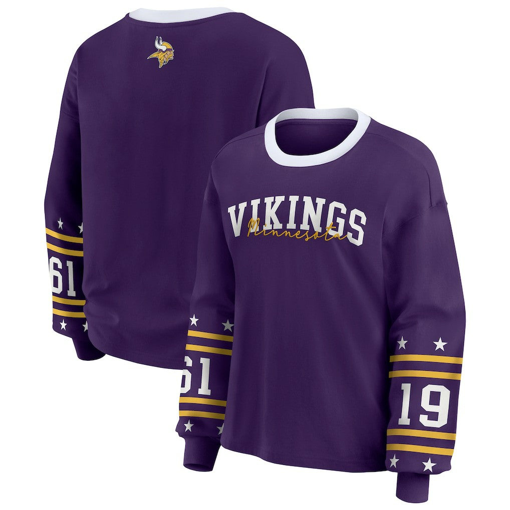 Minnesota Vikings WEAR by Erin Andrews Women's Sport Long-Sleeve T-Shirt - Purple T-shirts