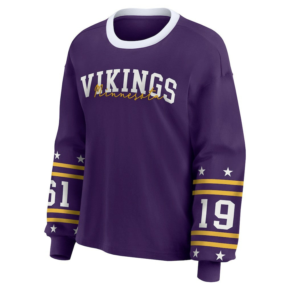 Minnesota Vikings WEAR by Erin Andrews Women's Sport Long-Sleeve T-Shirt - Purple T-shirts