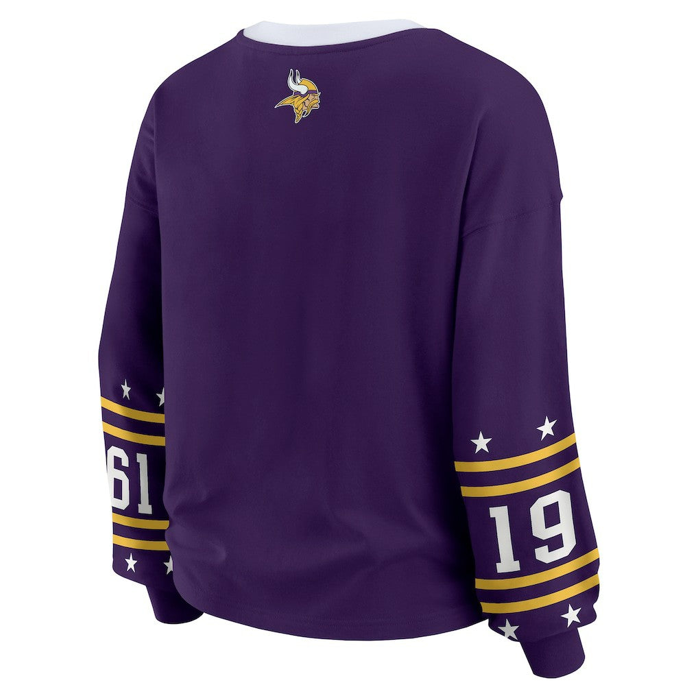 Minnesota Vikings WEAR by Erin Andrews Women's Sport Long-Sleeve T-Shirt - Purple T-shirts