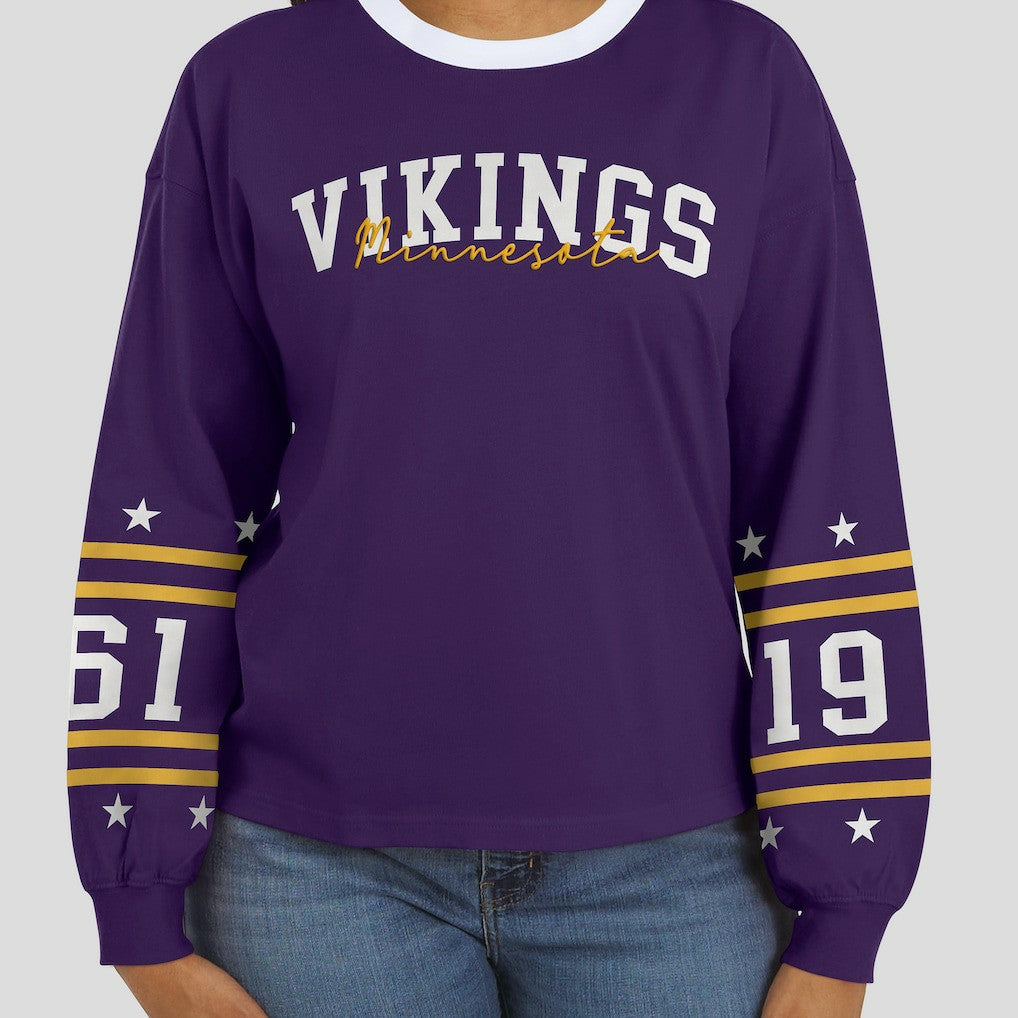 Minnesota Vikings WEAR by Erin Andrews Women's Sport Long-Sleeve T-Shirt - Purple T-shirts