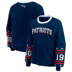 New England Patriots WEAR by Erin Andrews Women's Sport Long-Sleeve T-Shirt - Navy T-shirts