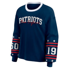 New England Patriots WEAR by Erin Andrews Women's Sport Long-Sleeve T-Shirt - Navy T-shirts