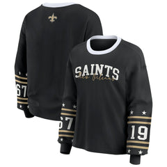 New Orleans Saints WEAR by Erin Andrews Women's Sport Long-Sleeve T-Shirt - Black T-shirts