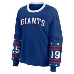 New York Giants WEAR by Erin Andrews Women's Sport Long-Sleeve T-Shirt - Royal T-shirts
