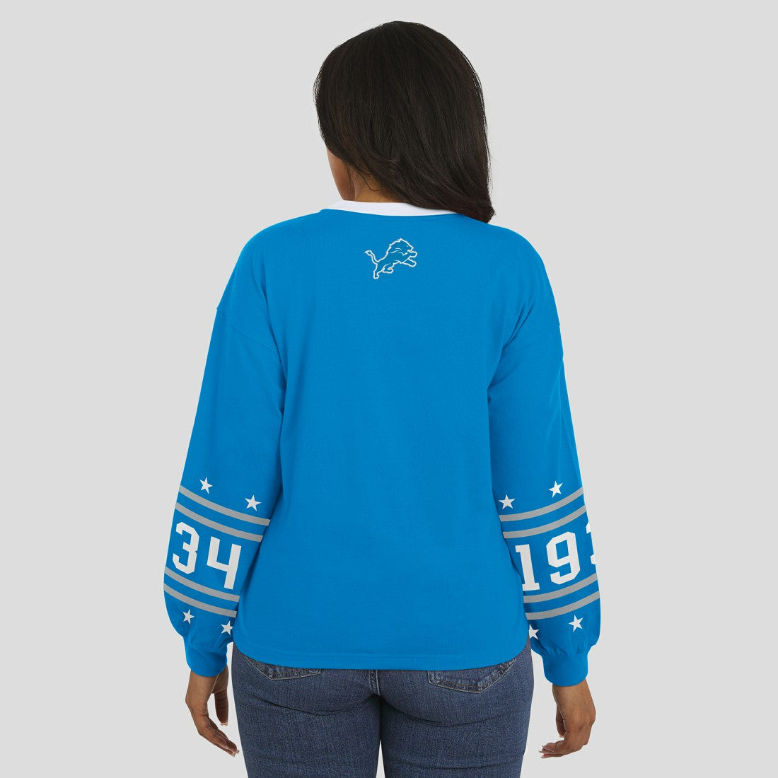 Detroit Lions WEAR by Erin Andrews Women's Sport Long-Sleeve T-Shirt - Blue T-shirts