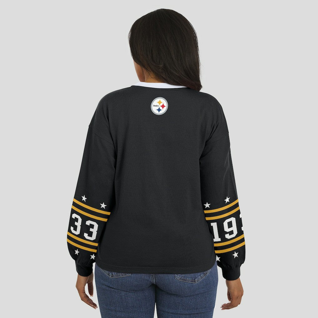 Pittsburgh Steelers WEAR by Erin Andrews Women's Sport Long-Sleeve T-Shirt - Black T-shirts