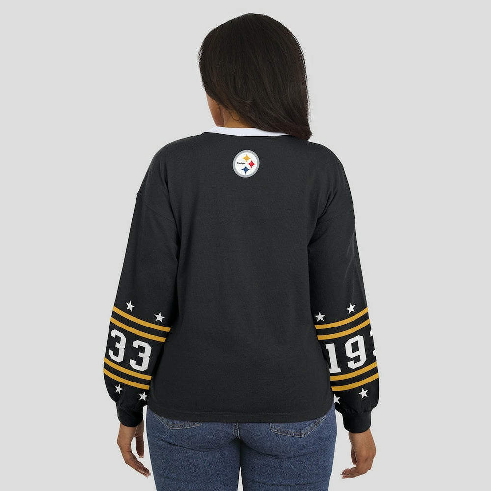Pittsburgh Steelers WEAR by Erin Andrews Women's Sport Long-Sleeve T-Shirt - Black T-shirts