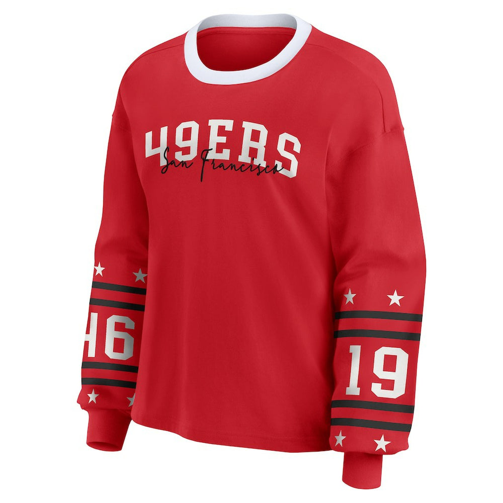 San Francisco 49ers WEAR by Erin Andrews Women's Sport Long-Sleeve T-Shirt - Scarlet T-shirts