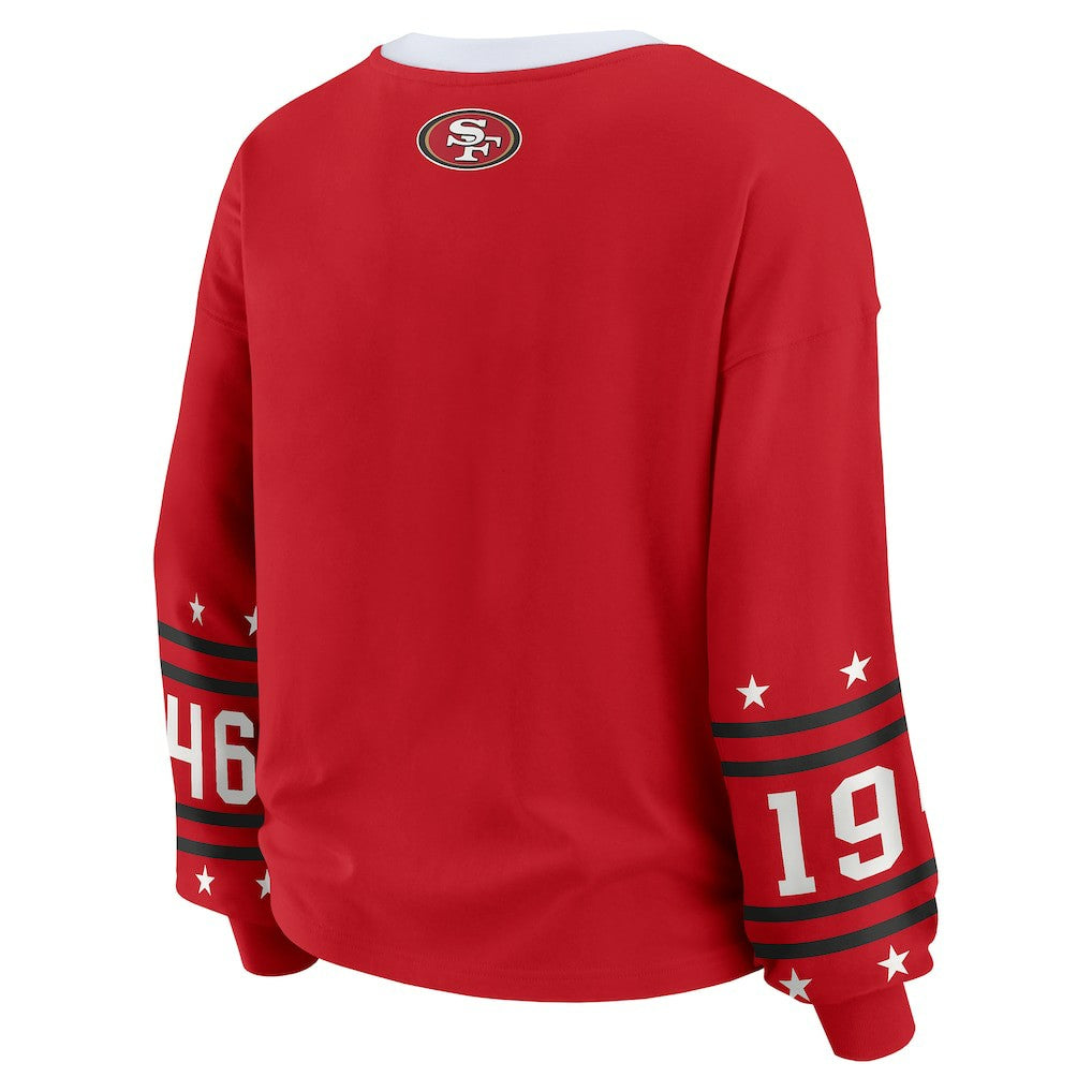San Francisco 49ers WEAR by Erin Andrews Women's Sport Long-Sleeve T-Shirt - Scarlet T-shirts