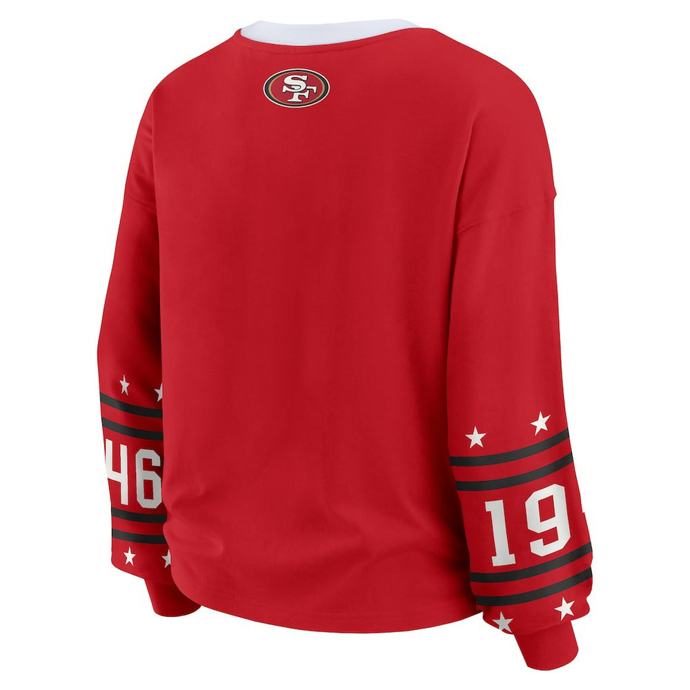 San Francisco 49ers WEAR by Erin Andrews Women's Sport Long-Sleeve T-Shirt - Scarlet T-shirts