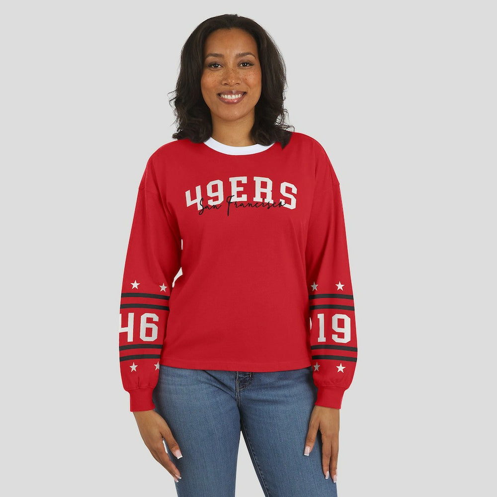 San Francisco 49ers WEAR by Erin Andrews Women's Sport Long-Sleeve T-Shirt - Scarlet T-shirts