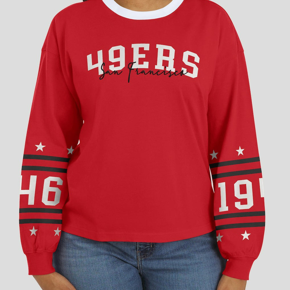 San Francisco 49ers WEAR by Erin Andrews Women's Sport Long-Sleeve T-Shirt - Scarlet T-shirts