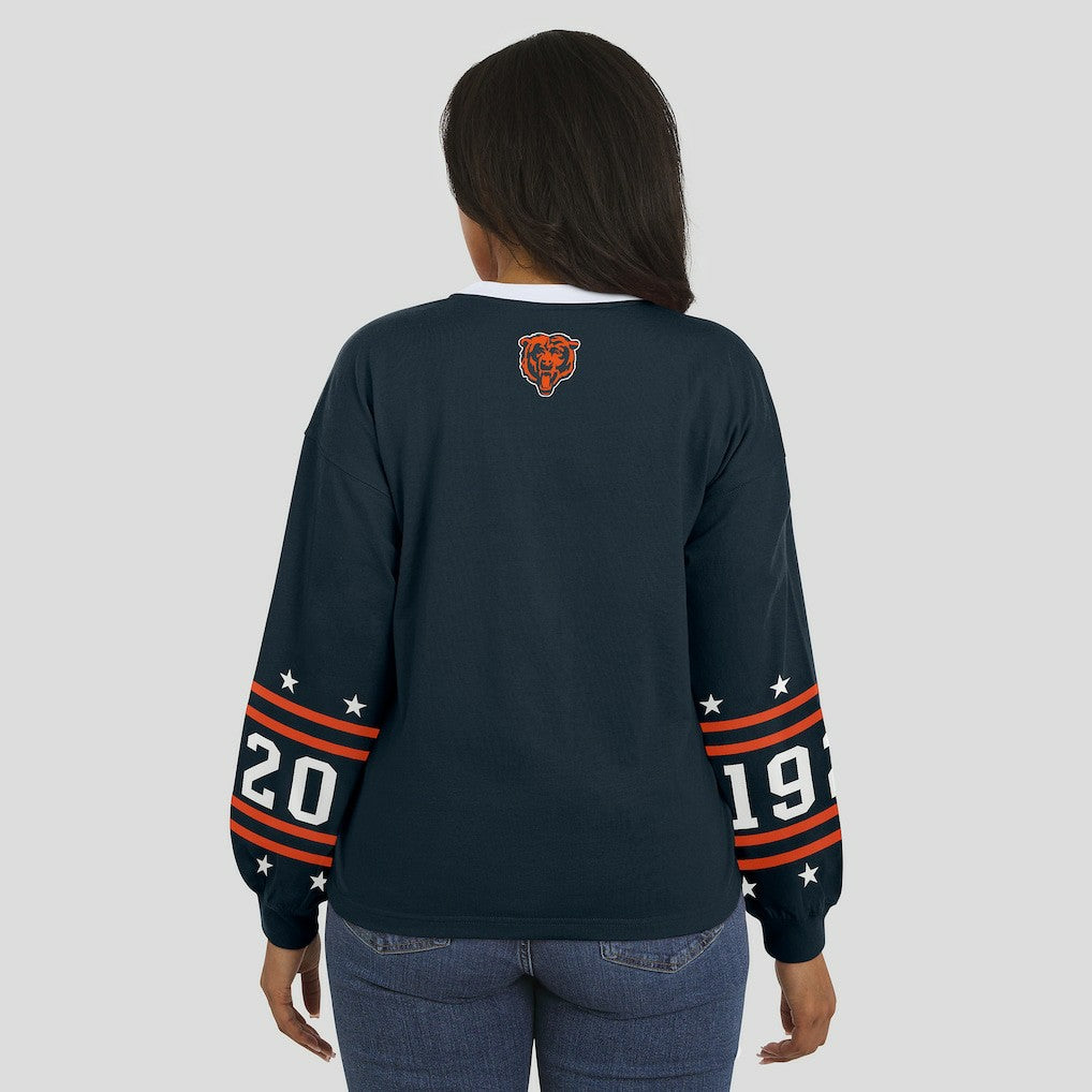 Chicago Bears WEAR by Erin Andrews Women's Sport Long-Sleeve T-Shirt - Navy T-shirts