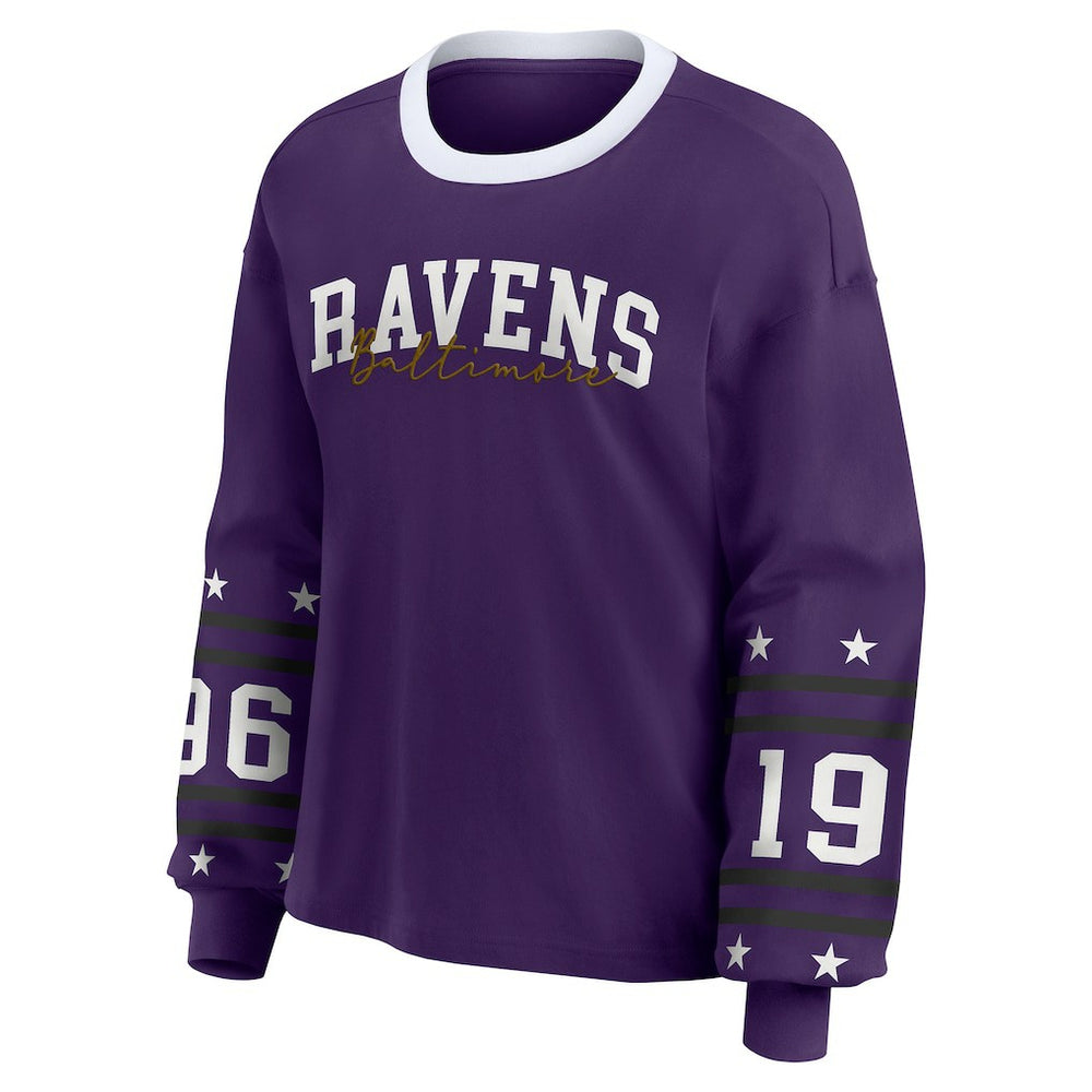 Baltimore Ravens WEAR by Erin Andrews Women's Sport Long-Sleeve T-Shirt - Purple T-shirts