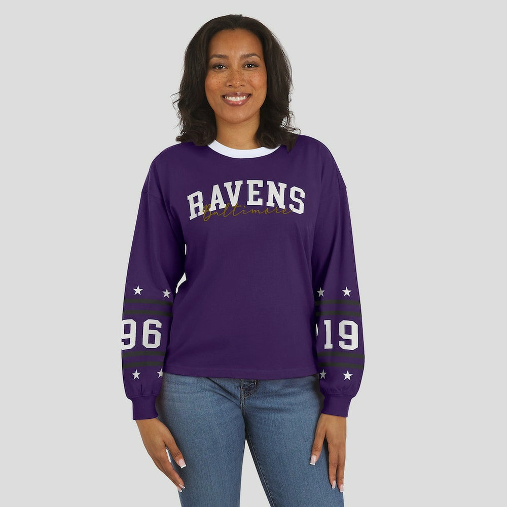 Baltimore Ravens WEAR by Erin Andrews Women's Sport Long-Sleeve T-Shirt - Purple T-shirts