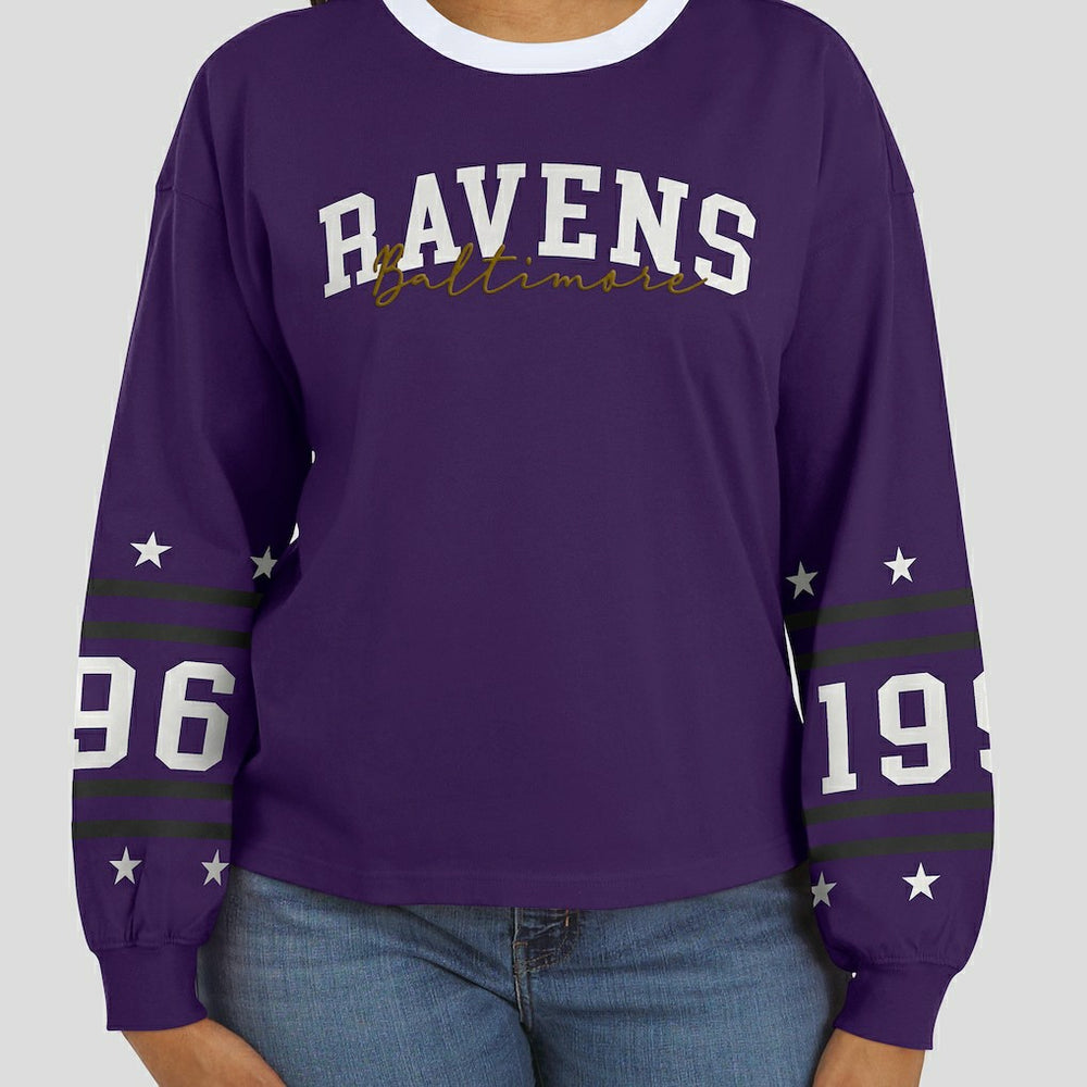 Baltimore Ravens WEAR by Erin Andrews Women's Sport Long-Sleeve T-Shirt - Purple T-shirts