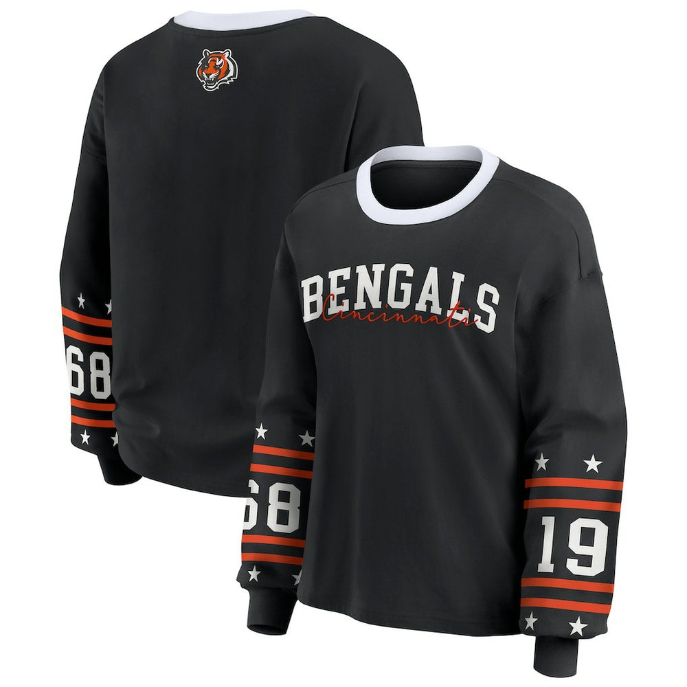 Cincinnati Bengals WEAR by Erin Andrews Women's Sport Long-Sleeve T-Shirt - Black T-shirts