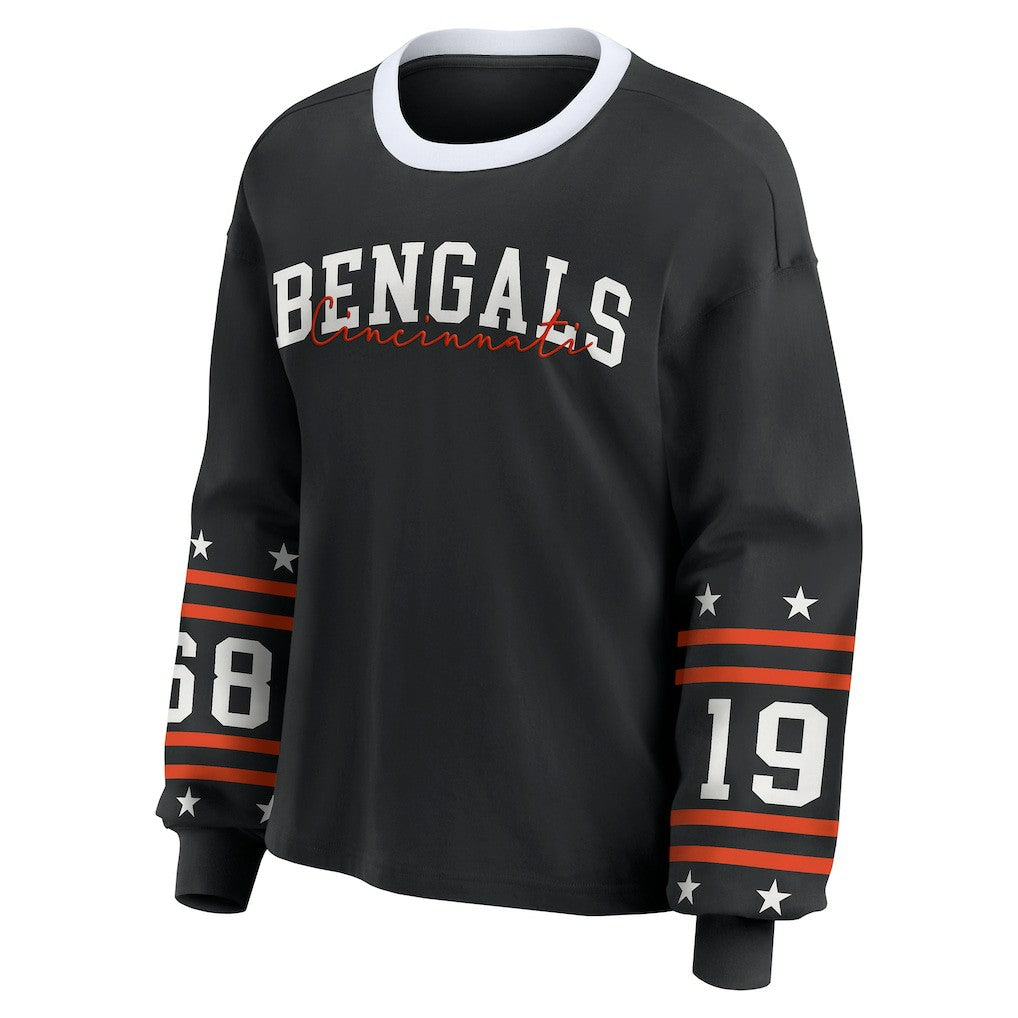 Cincinnati Bengals WEAR by Erin Andrews Women's Sport Long-Sleeve T-Shirt - Black T-shirts