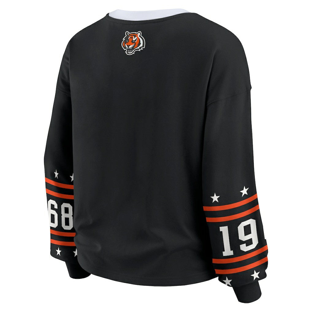 Cincinnati Bengals WEAR by Erin Andrews Women's Sport Long-Sleeve T-Shirt - Black T-shirts