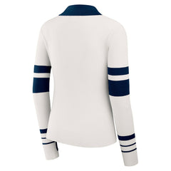 New England Patriots WEAR by Erin Andrews Women's Ribbed Henley Polo Sweater - White