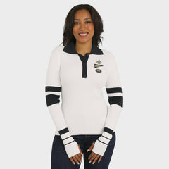 New Orleans Saints WEAR by Erin Andrews Women's Ribbed Henley Polo Sweater - White