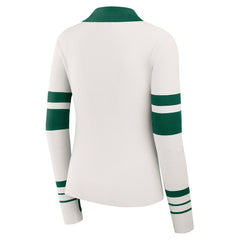 New York Jets WEAR by Erin Andrews Women's Ribbed Henley Polo Sweater - White