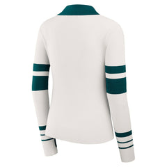 Philadelphia Eagles WEAR by Erin Andrews Women's Ribbed Henley Polo Sweater - White
