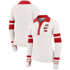 San Francisco 49ers WEAR by Erin Andrews Women's Ribbed Henley Polo Sweater - White