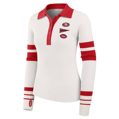 San Francisco 49ers WEAR by Erin Andrews Women's Ribbed Henley Polo Sweater - White