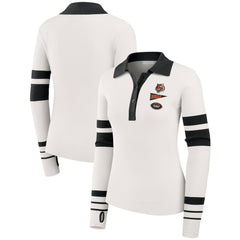 Cincinnati Bengals WEAR by Erin Andrews Women's Ribbed Henley Polo Sweater - White
