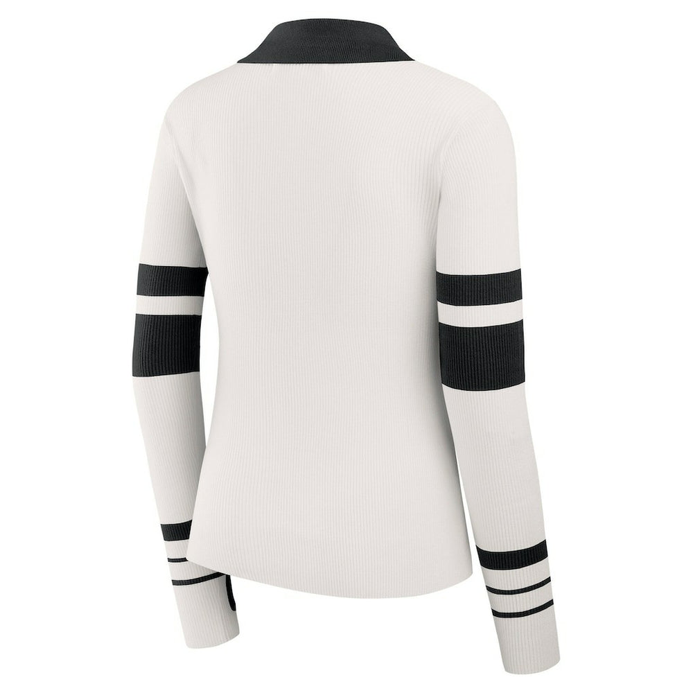 Cincinnati Bengals WEAR by Erin Andrews Women's Ribbed Henley Polo Sweater - White