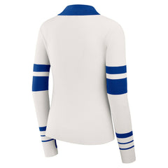 Buffalo Bills WEAR by Erin Andrews Women's Ribbed Henley Polo Sweater - White