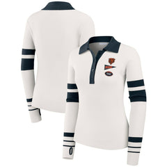 Chicago Bears WEAR by Erin Andrews Women's Ribbed Henley Polo Sweater - White