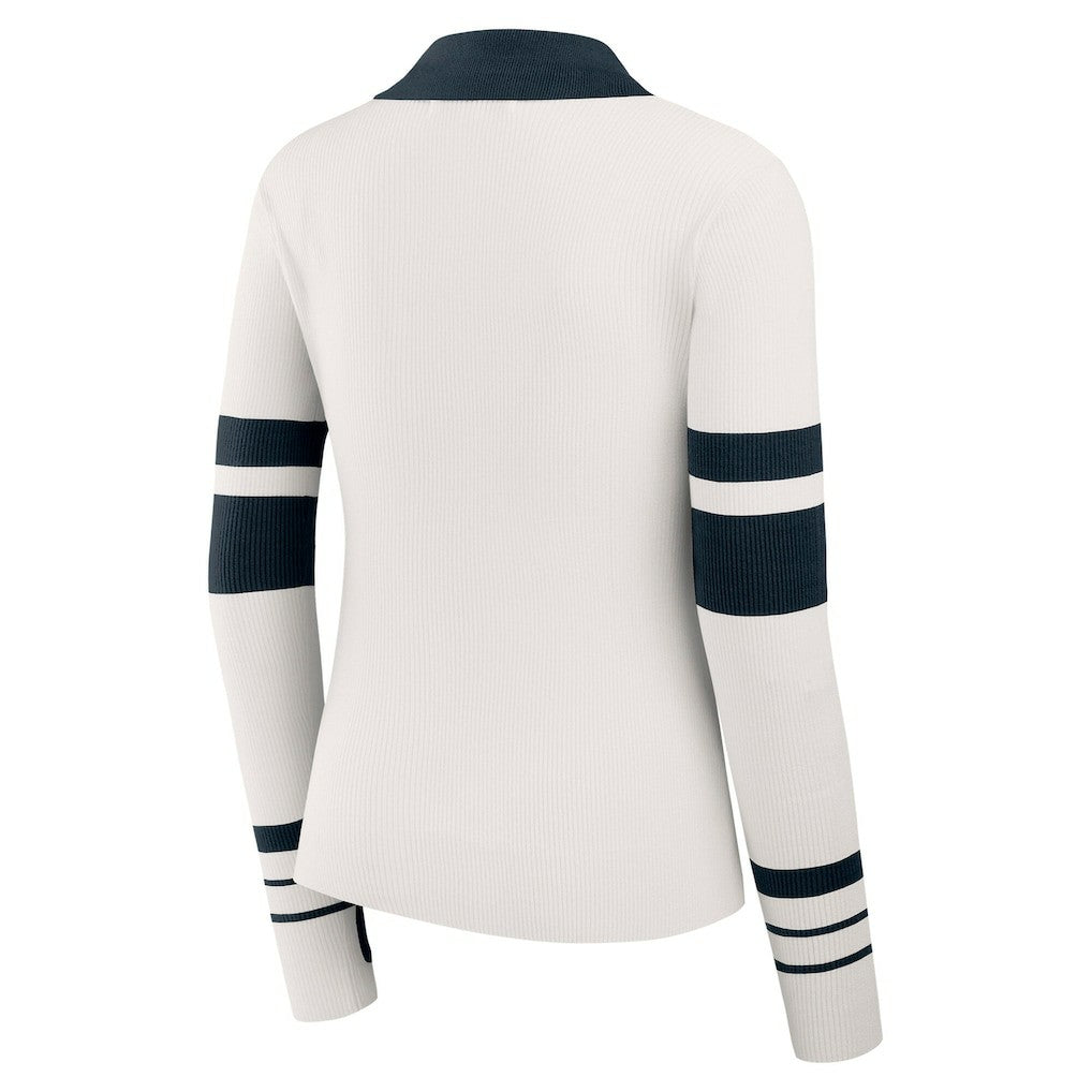 Chicago Bears WEAR by Erin Andrews Women's Ribbed Henley Polo Sweater - White