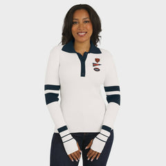 Chicago Bears WEAR by Erin Andrews Women's Ribbed Henley Polo Sweater - White