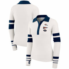 Denver Broncos WEAR by Erin Andrews Women's Ribbed Henley Polo Sweater - White