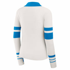 Detroit Lions WEAR by Erin Andrews Women's Ribbed Henley Polo Sweater - White