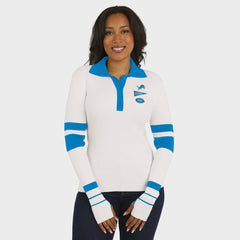 Detroit Lions WEAR by Erin Andrews Women's Ribbed Henley Polo Sweater - White