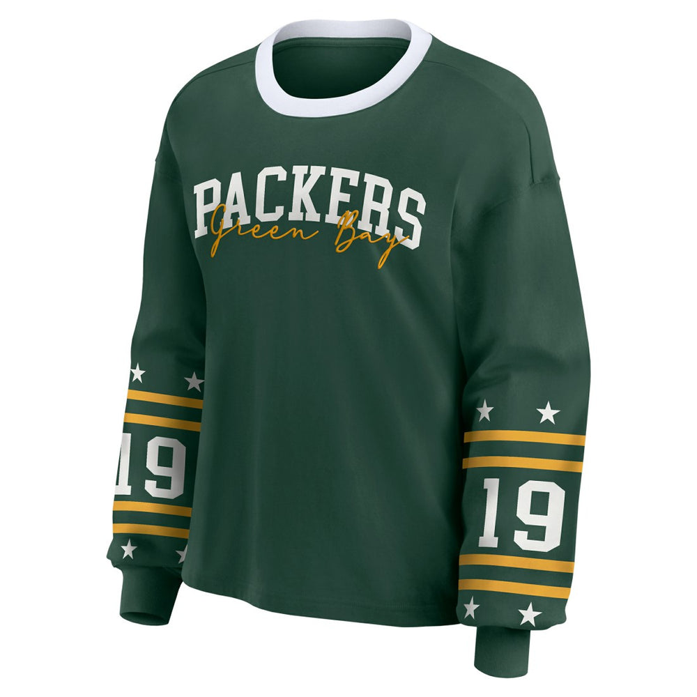 Green Bay Packers WEAR by Erin Andrews Women's Plus Size Sport Long-Sleeve T-Shirt - Green T-shirts