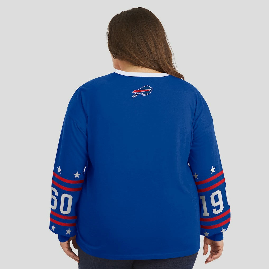 Buffalo Bills WEAR by Erin Andrews Women's Plus Size Sport Long-Sleeve T-Shirt - Royal T-shirts
