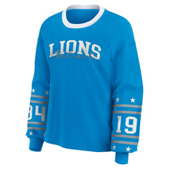 Detroit Lions WEAR by Erin Andrews Women's Plus Size Sport Long-Sleeve T-Shirt - Blue T-shirts