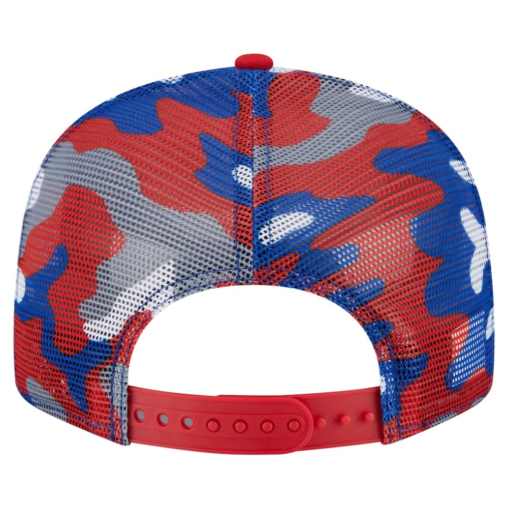 New York Rangers New Era Camo Meshback 9FIFTY Snapback Hat - Blue/Red | US 202705941