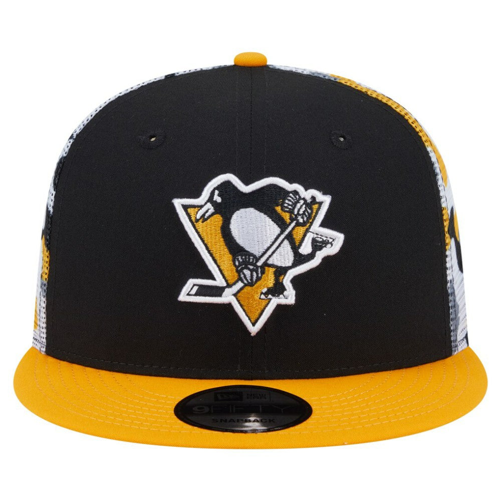 Pittsburgh Penguins New Era Camo Meshback 9FIFTY Snapback Hat - Black/Gold | US 202705943