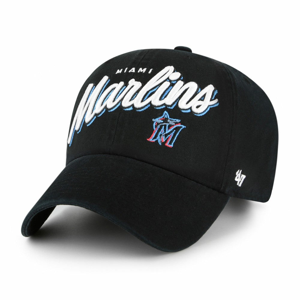 Miami Marlins '47 Women's Ariana Clean Up Adjustable Hat - Black Hats